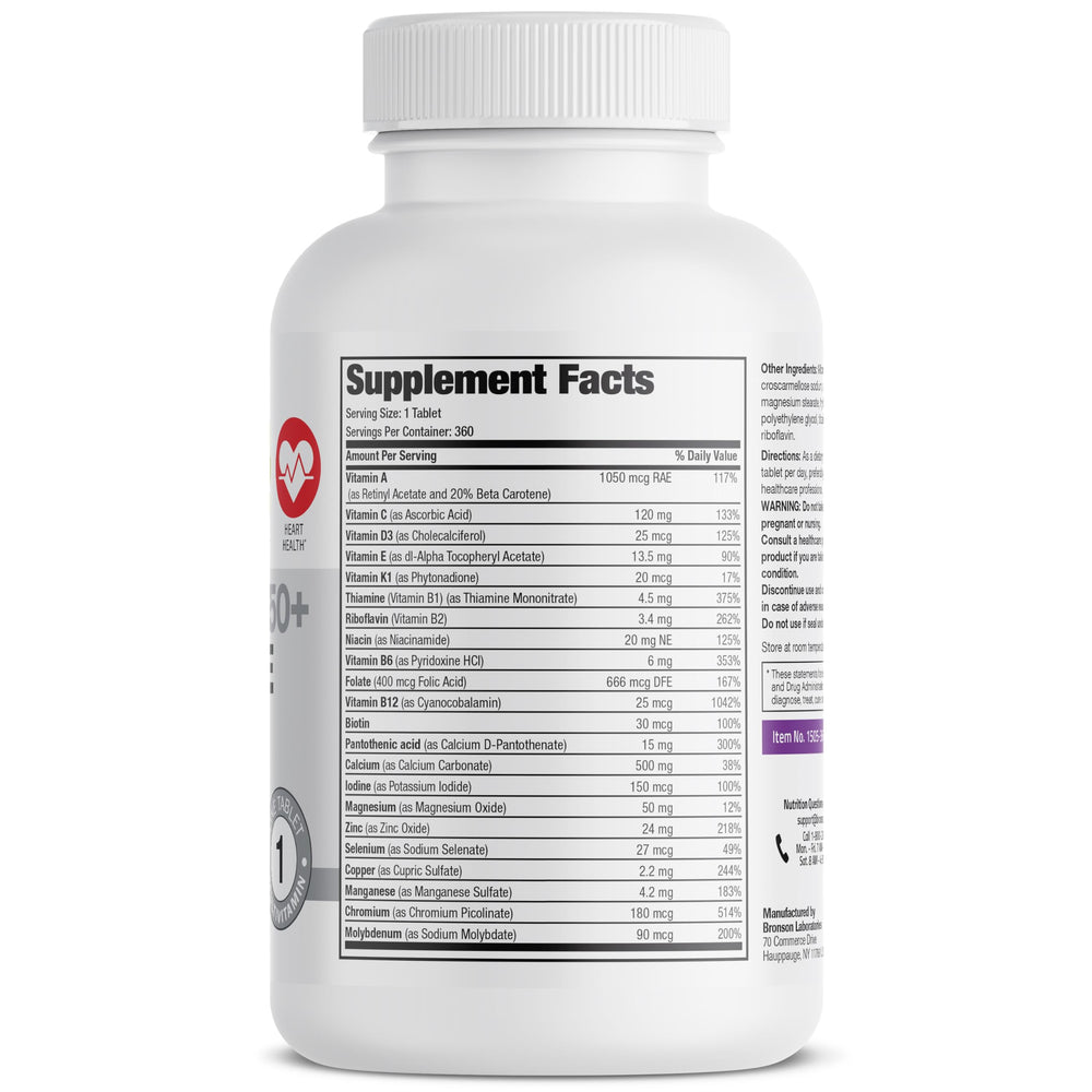 Bronson ONE Daily 50+ tablets close-up