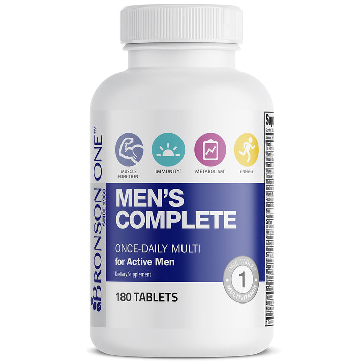 Bronson ONE tablets being poured into hand for easy daily use