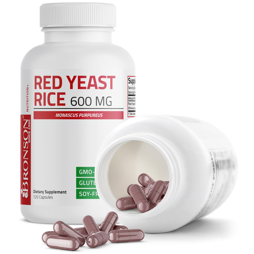 Bronson Red Yeast Rice packaging displayed with label details.