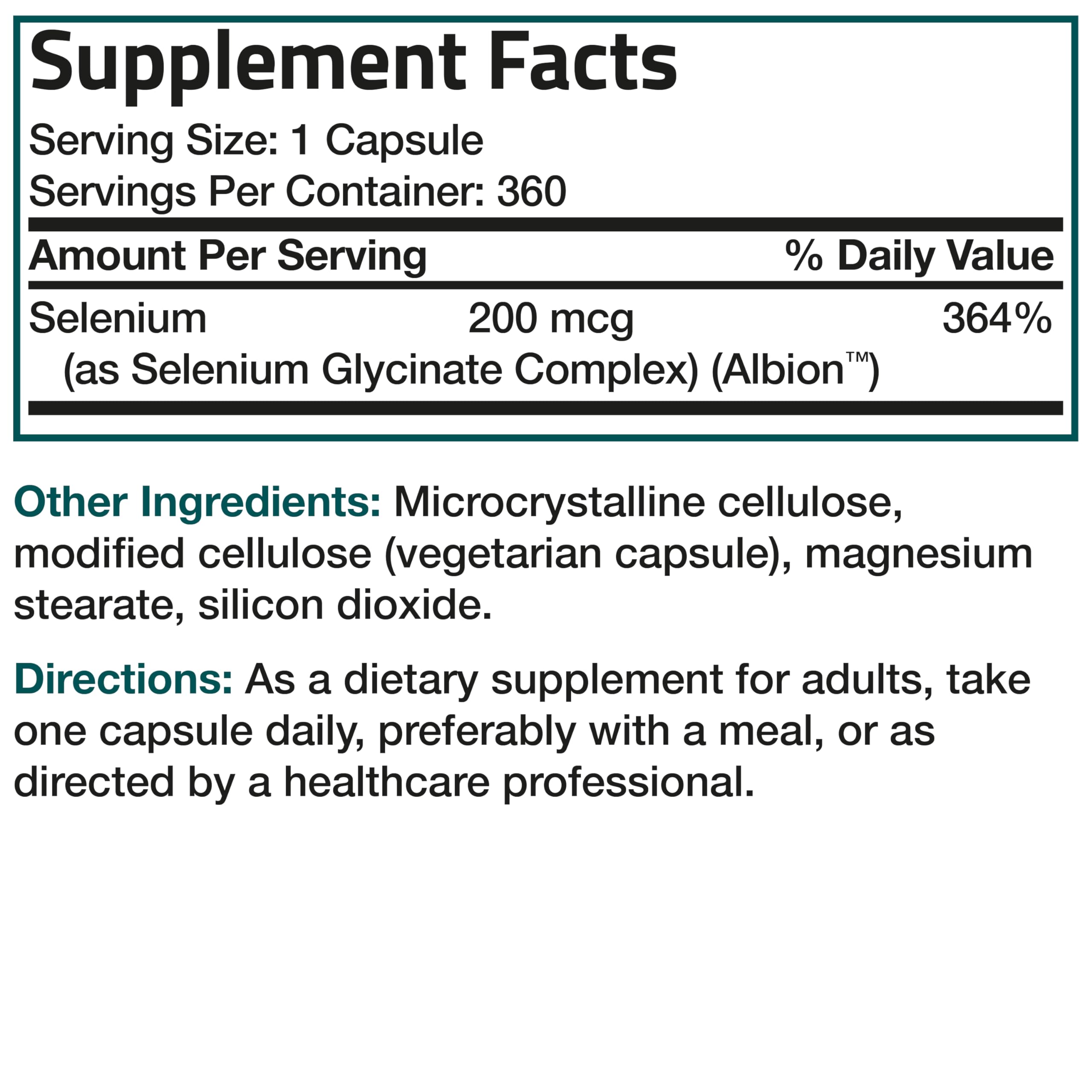 Bronson Selenium 200 mcg branded box and capsules ready to use.