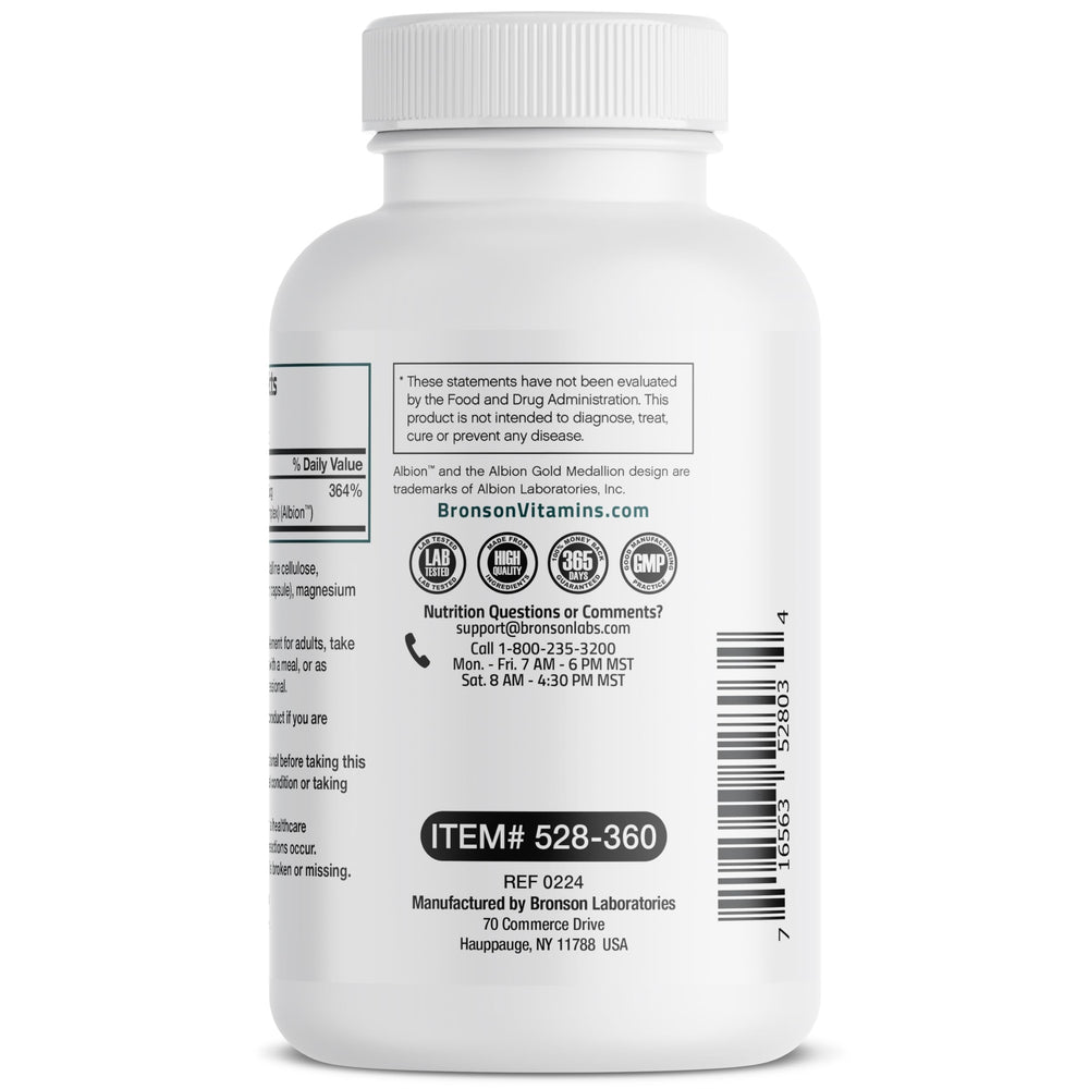 Bronson Selenium 200 mcg yeast-free mark visible on the label.