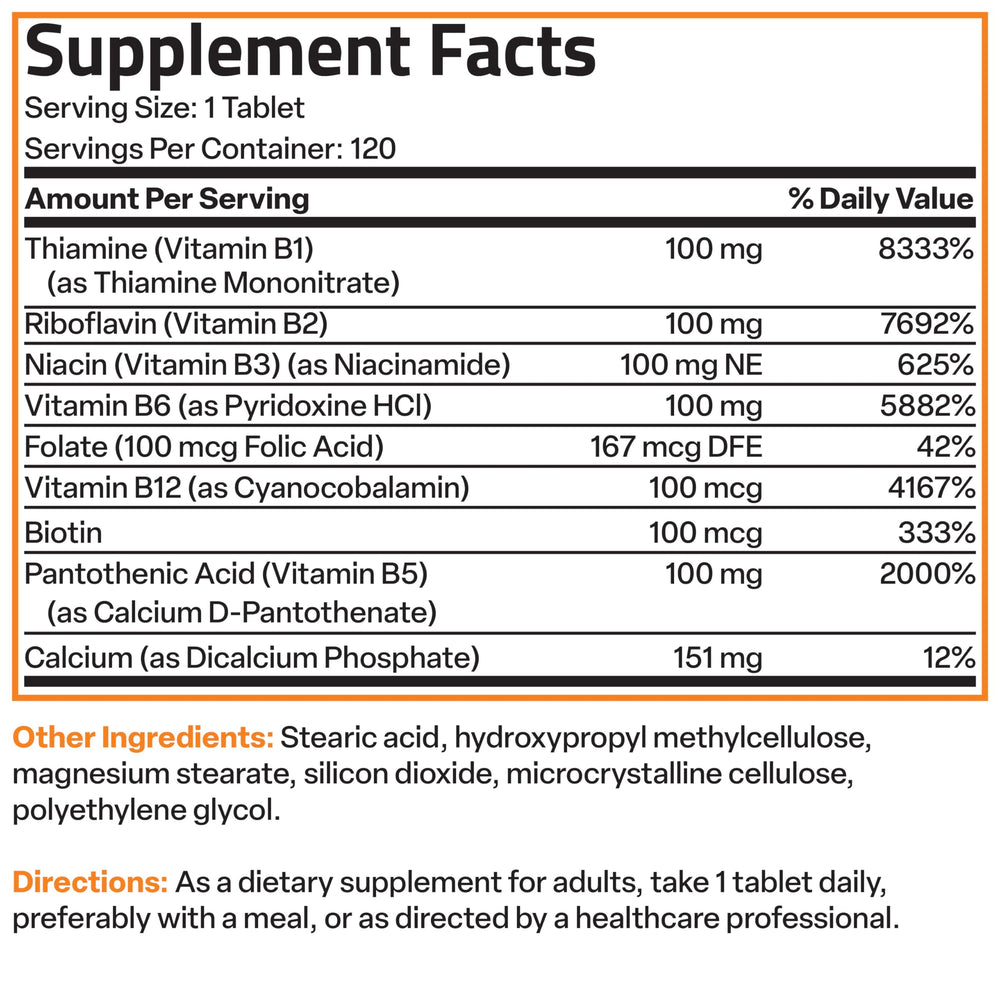 Bronson Super B100 bottle on a kitchen counter suggests convenient daily wellness.