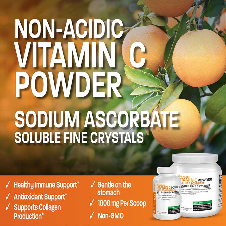 Bronson vitamin C powder dissolving in water for a smooth drink.