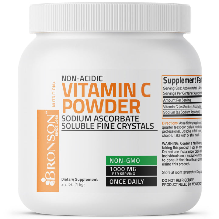 Bronson vitamin C powder during lab testing for quality assurance.