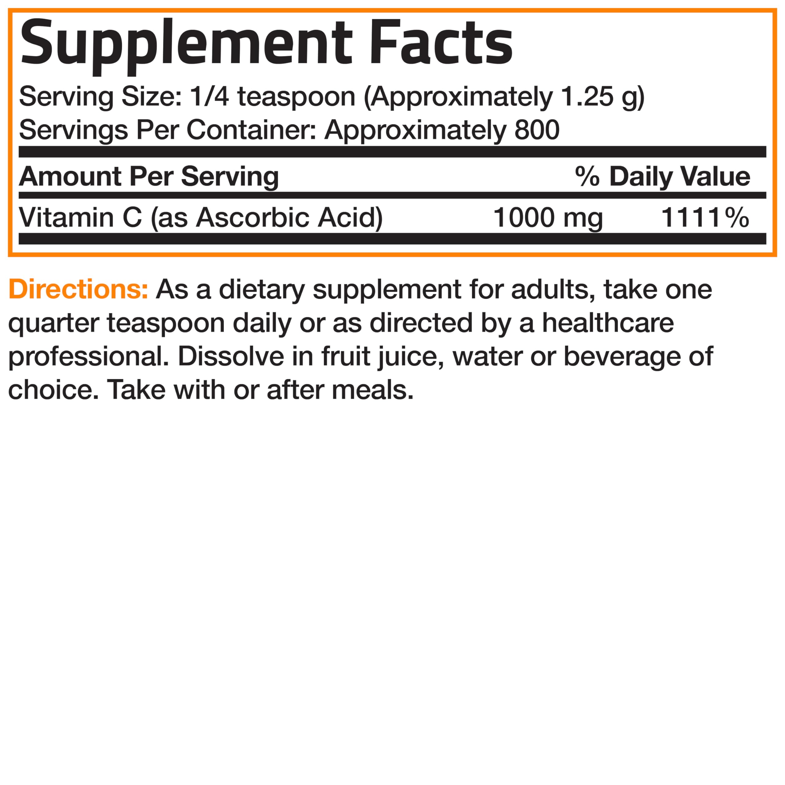 Bronson Vitamin C powder outer packaging perfect for daily vitamin routines