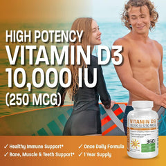 Front view of Bronson Vitamin D3 bottle showcases clear labeling.