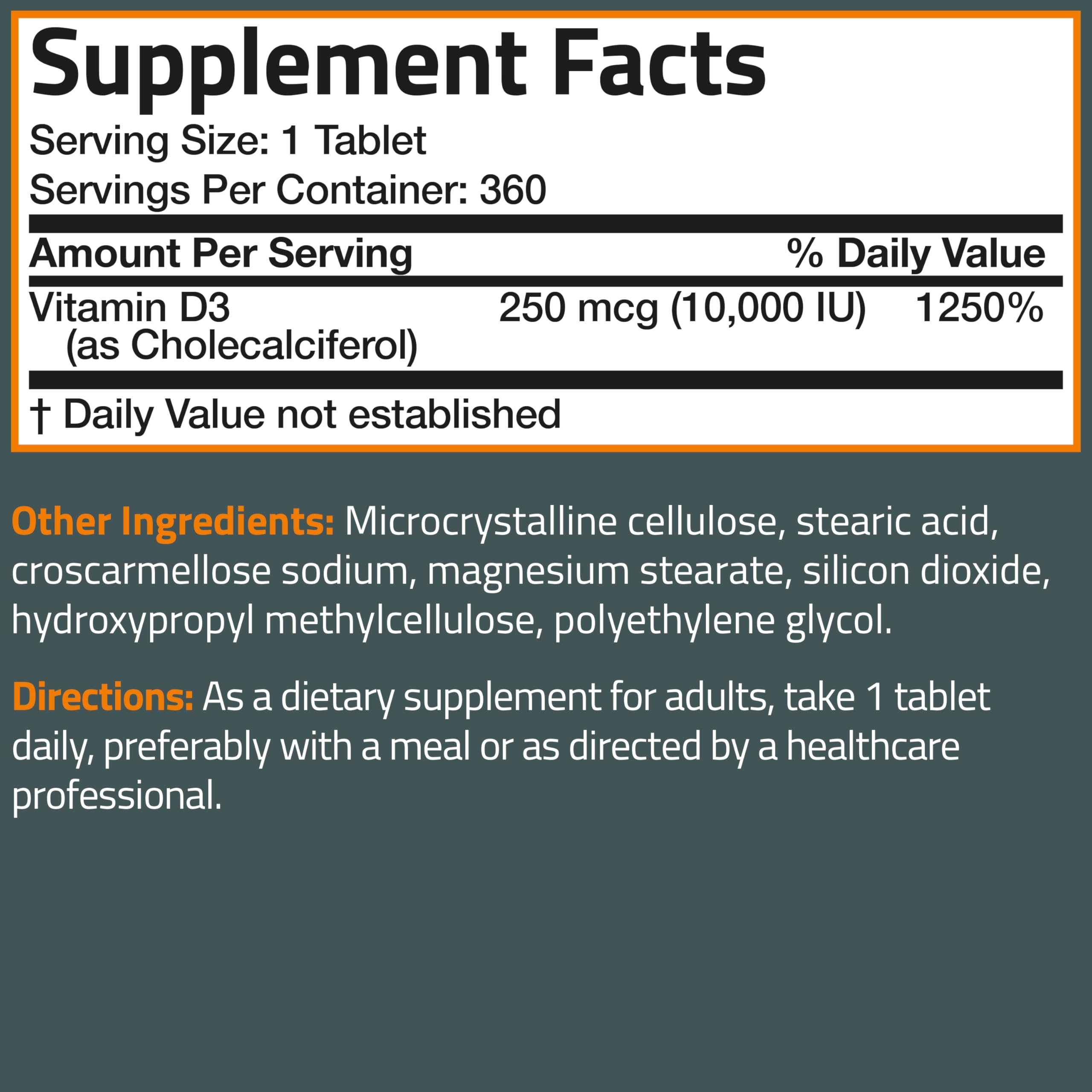 Bronson Vitamin D3 bottle with spoon shows easy daily dosing.