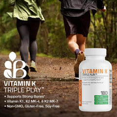 Bronson Vitamin K Triple Play label close-up showing K1 MK4 MK7 blend.