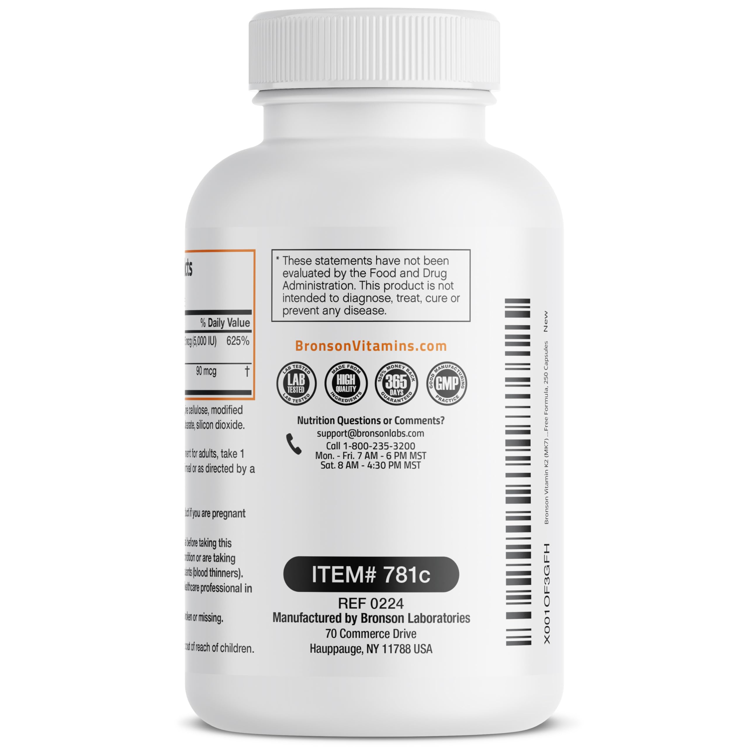 Bronson K2 D3 dosage image, easy to integrate with meals.