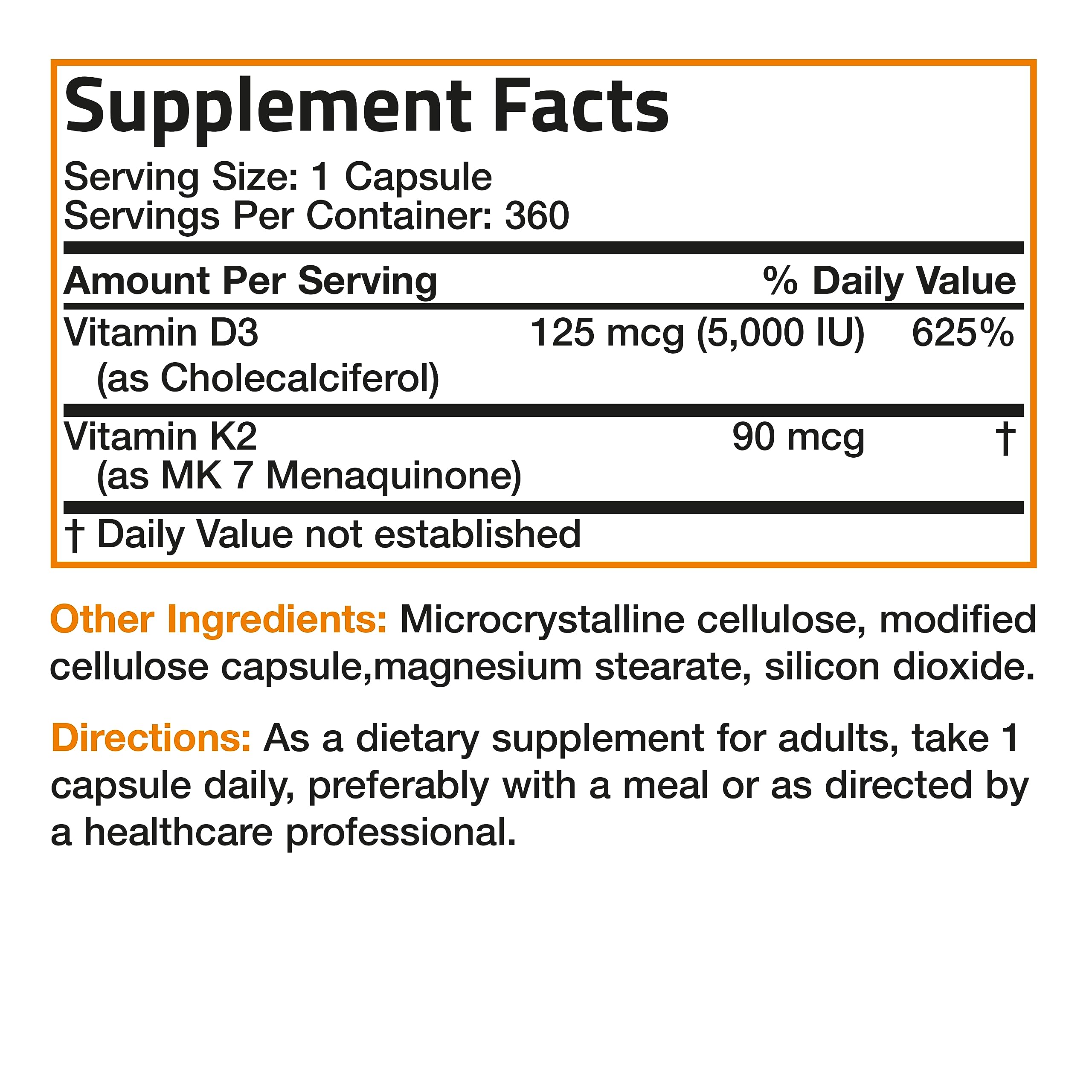 A hand holds Bronson Vitamin K2 D3 bottle for easy daily routine.