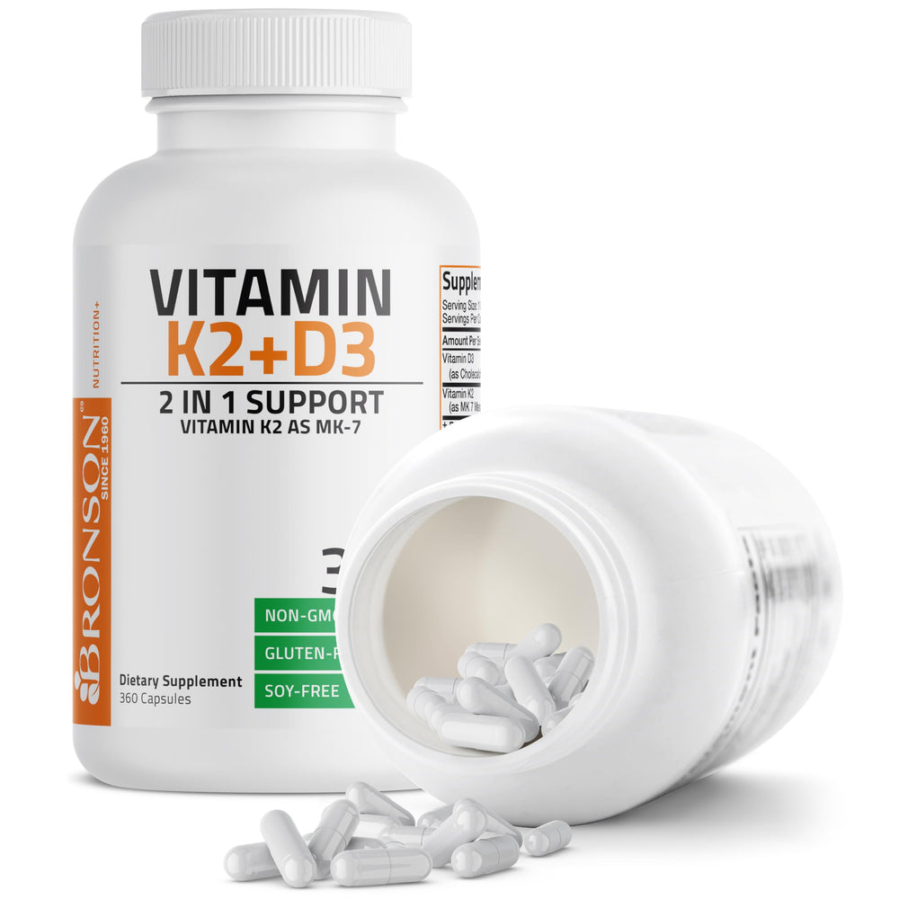 Bronson Vitamin K2 D3 jar seal indicating laboratory testing and quality.