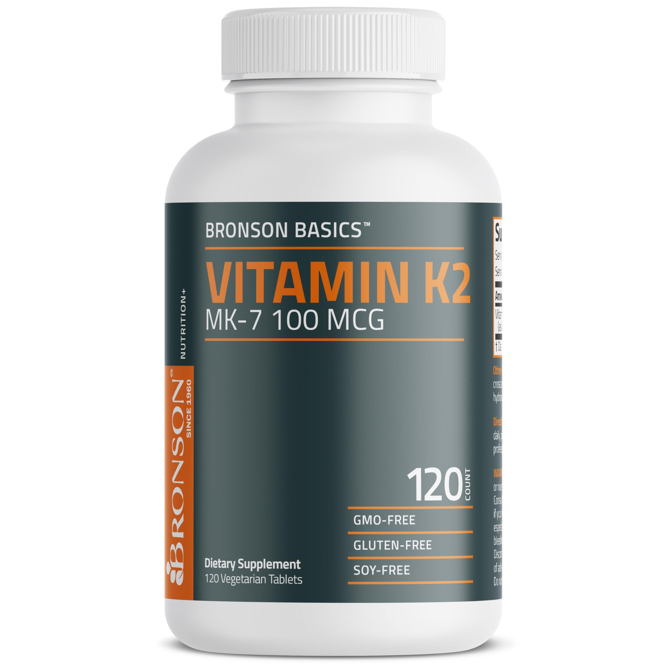 Bronson Vitamin K2 MK-7 tablets daily-use visual suggests consistency.