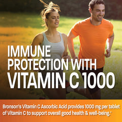 Caja de empaque de Bronson Vitamina C 1000 mg, presentación clara.