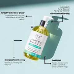 Brookethorne Naturals arnica-menthol oil application delivers cooling relief during sessions.