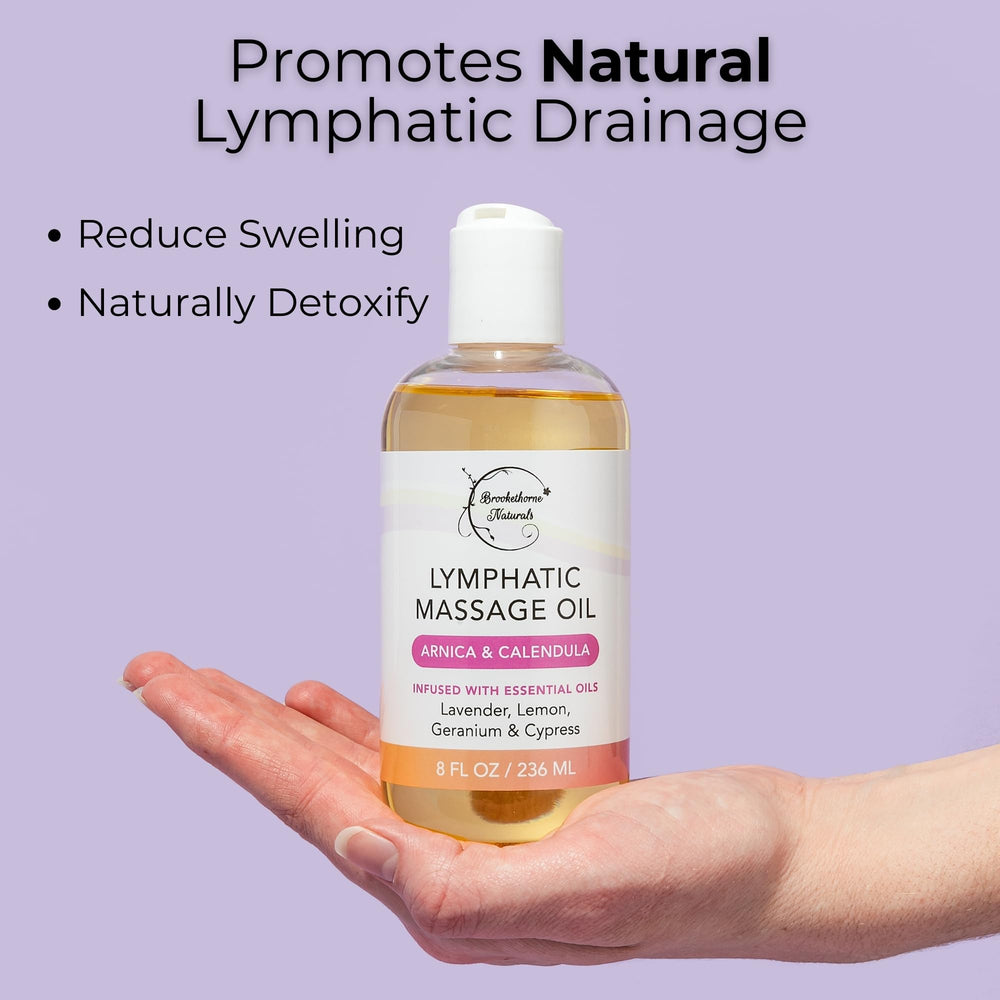 Brookethorne Naturals oil alongside massage tools for smoother technique compatibility.