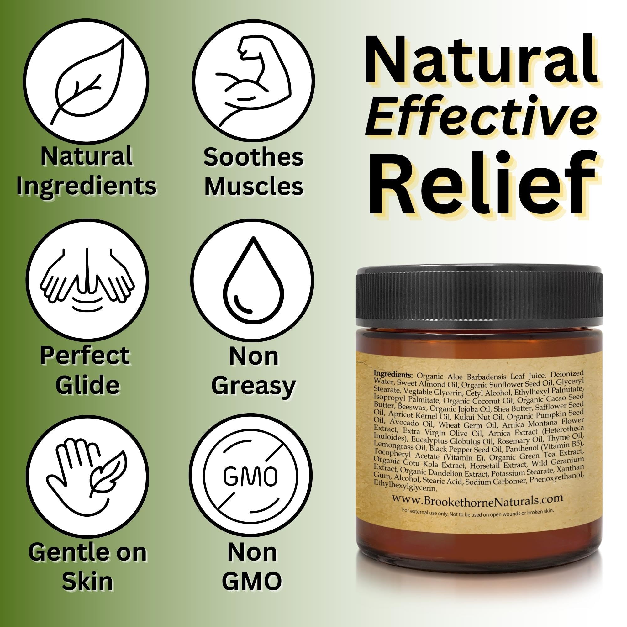 Brookethorne Relief Arnica Cream after workout to ease sore muscles and stiffness.
