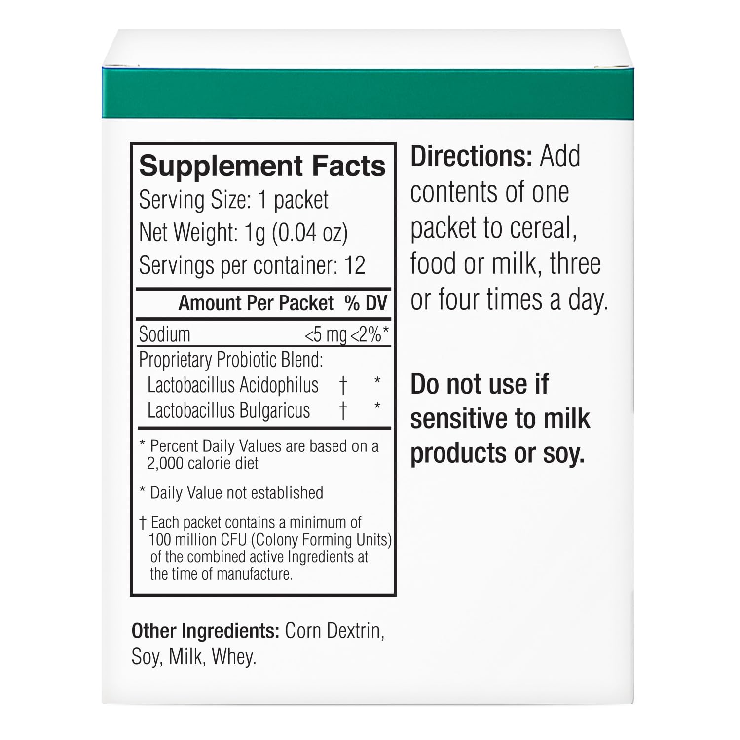 Brookfield Probiotics travel-friendly packs for on-the-go use.