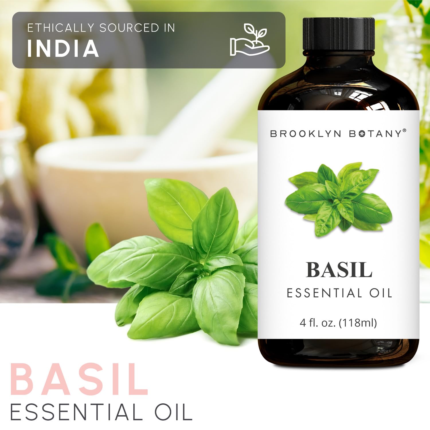 Brooklyn Botany Basil oil can be diluted for skin care.