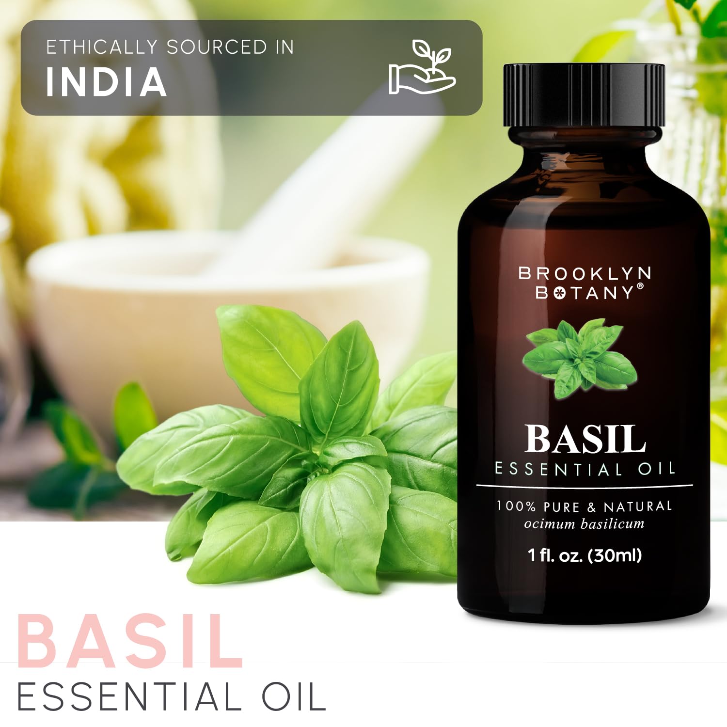 Pour-ready Brooklyn Botany Basil oil for precise use and blends