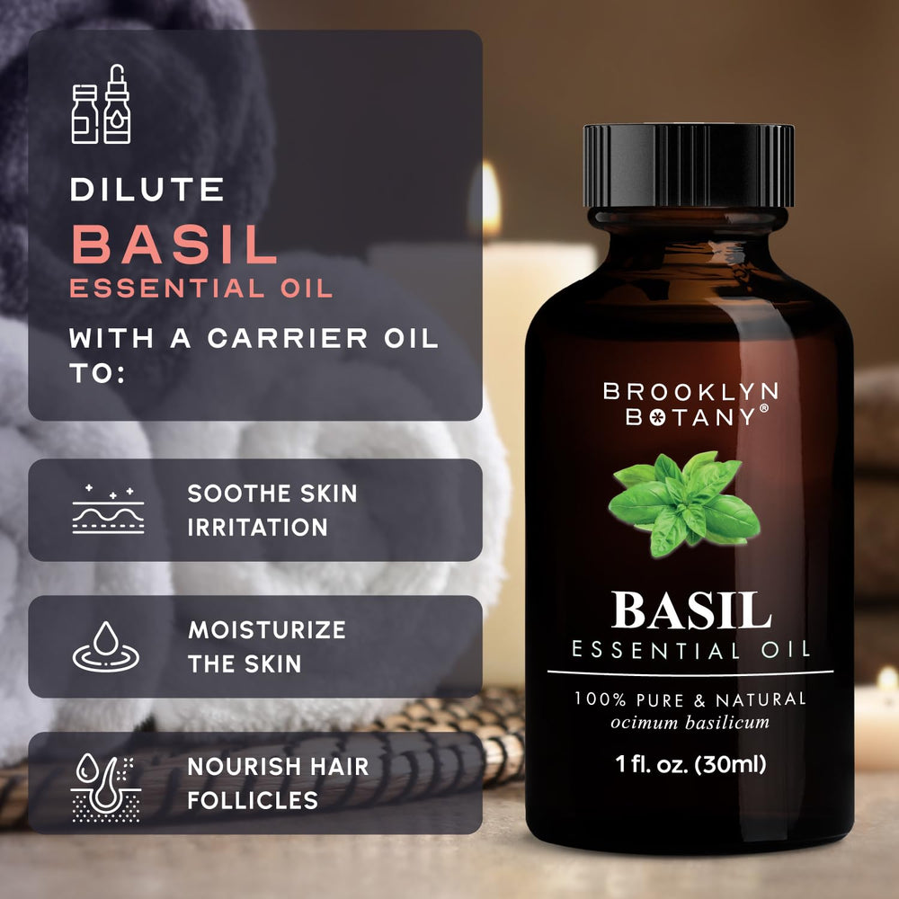 USA-bottled Basil oil from Brooklyn Botany ensuring quality control