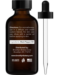 Brooklyn Botany Black Pepper Oil amber glass bottle emphasizes premium storage and potency