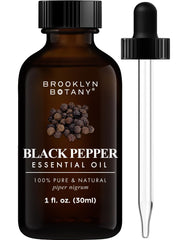 Brooklyn Botany Black Pepper Oil bottle in amber glass for potent diffusion and aromatherapy
