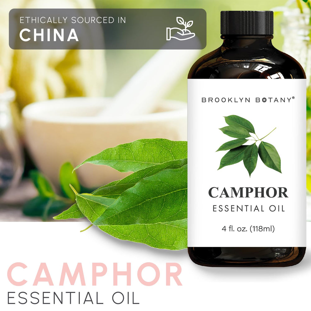 Brooklyn Botany Camphor Oil amber glass bottle protects potency