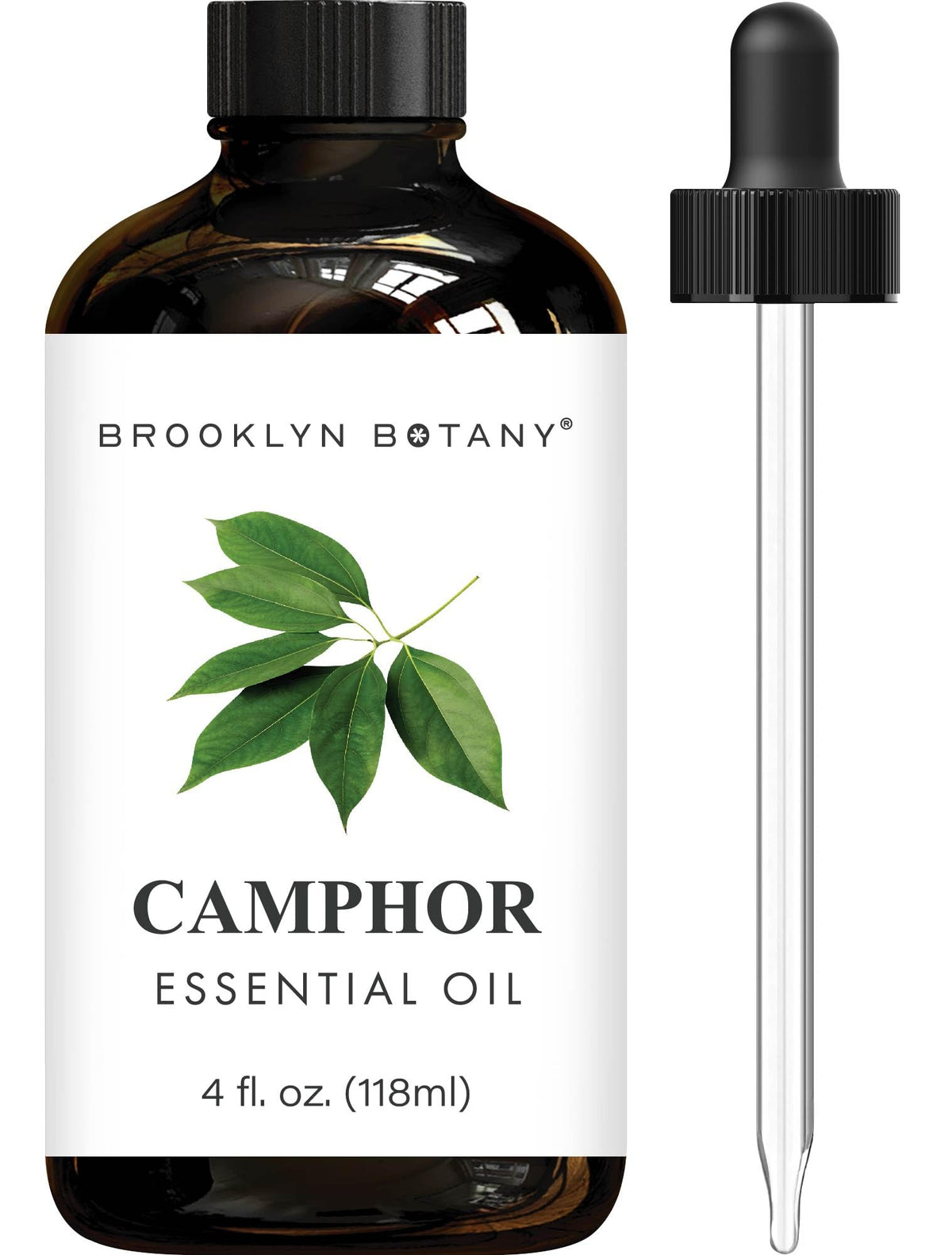 Brooklyn Botany Camphor Oil bottle in amber glass for potency preservation