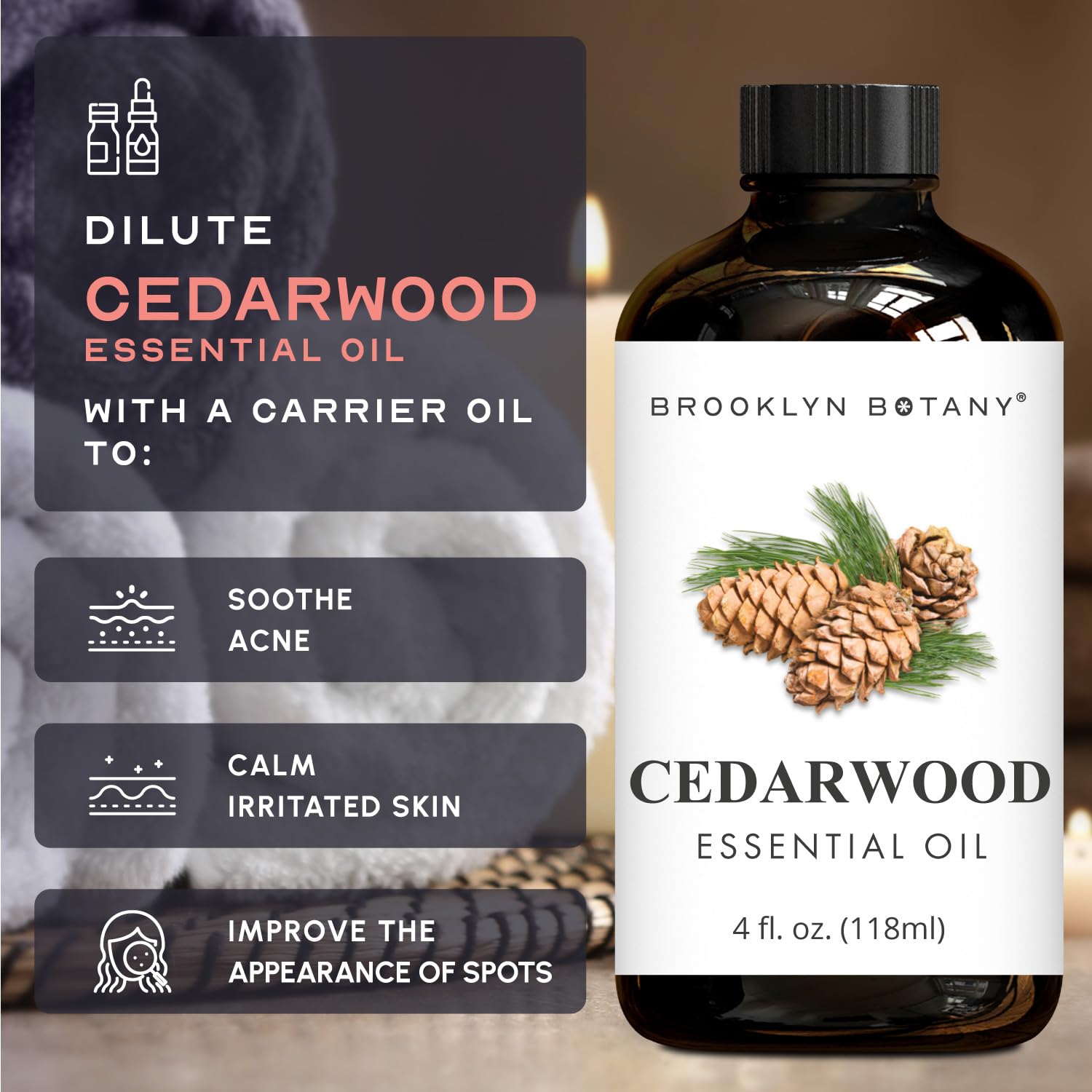 Brooklyn Botany cedarwood oil in secure packaging for long term storage.