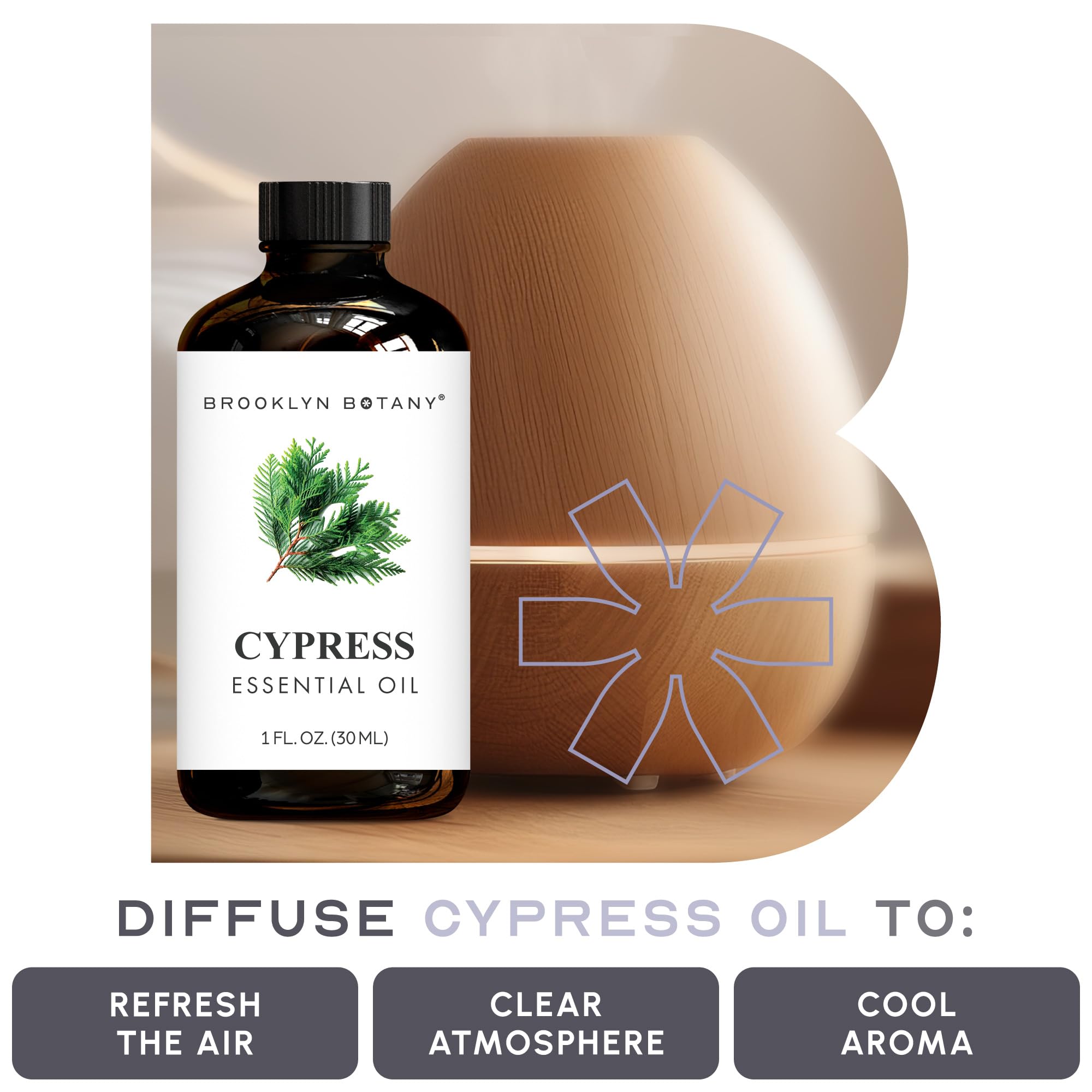 Piney resinous scent of Brooklyn Botany Cypress oil.