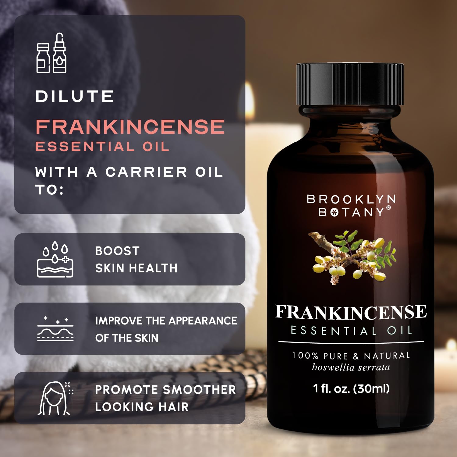 USA-bottled Brooklyn Botany Frankincense oil ensuring premium standards.