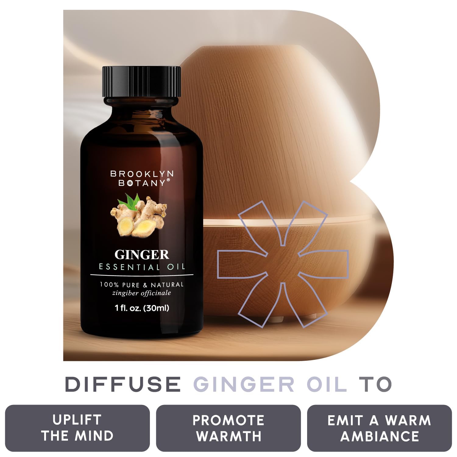 Pouring Brooklyn Botany Ginger Oil demonstrates controlled, quick application.