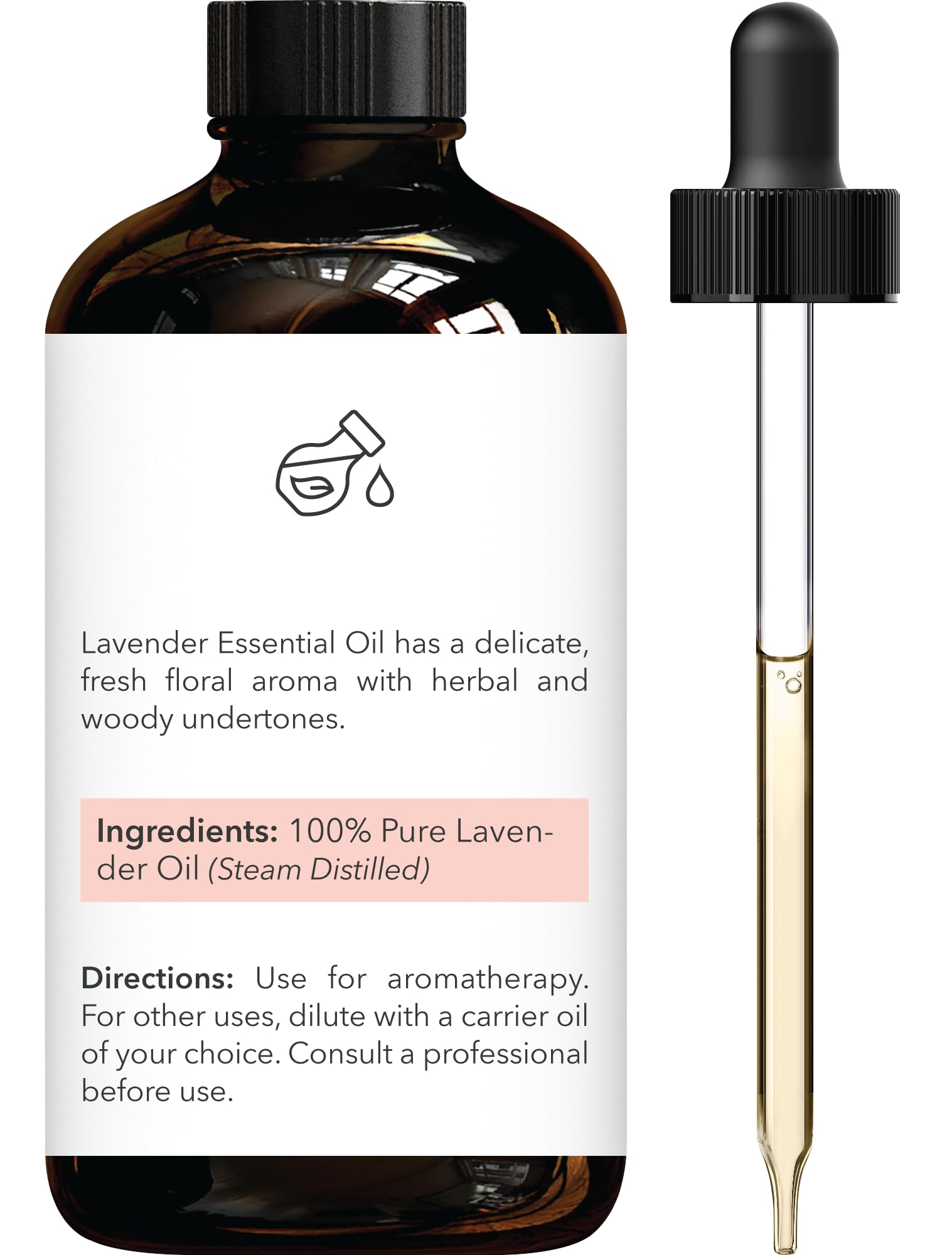 Brooklyn Botany Lavender Oil with dropper enables precise dosing for diffusers