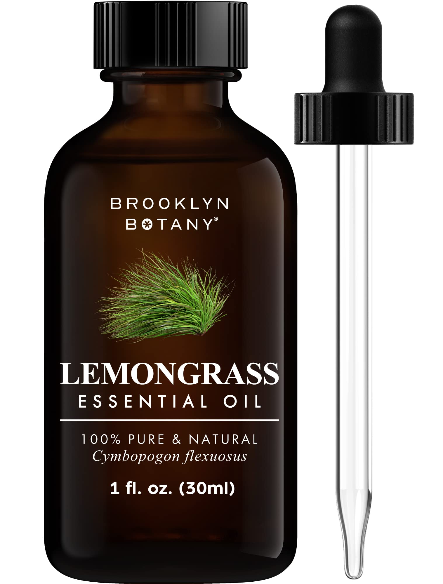 Brooklyn Botany Lemongrass Oil bottle with dropper for precise aromatherapy usage