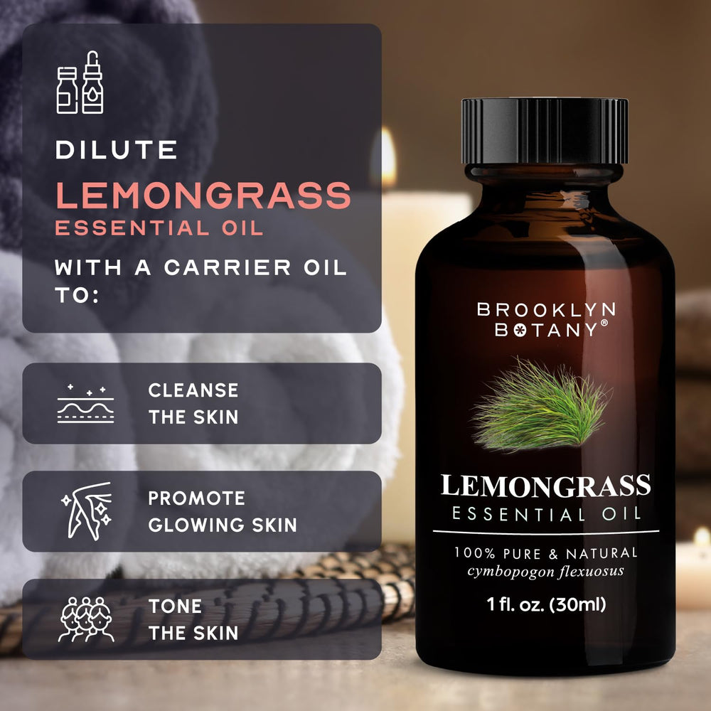 Brooklyn Botany Lemongrass Oil bottled in the USA for quality control