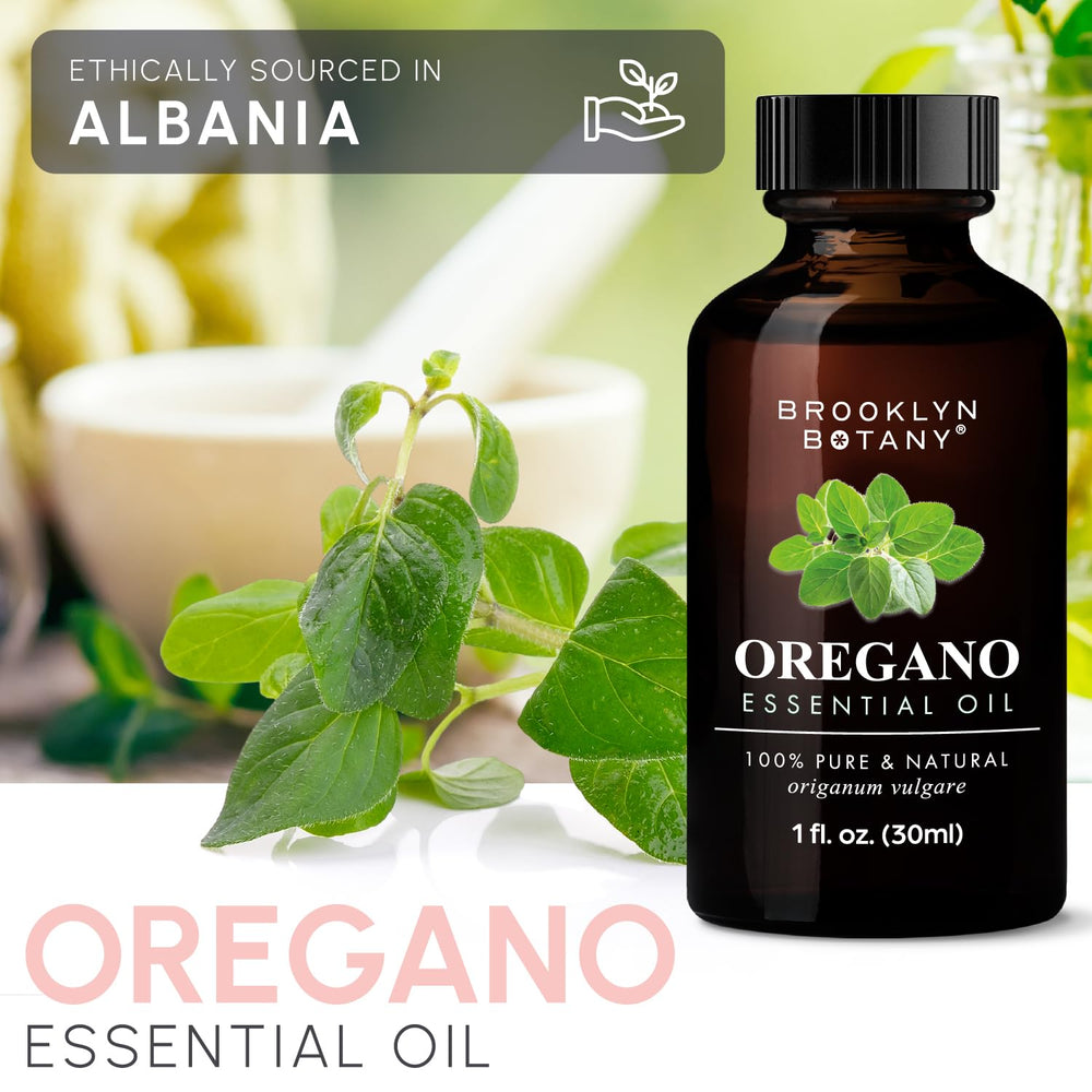 Brooklyn Botany Oregano Oil amber bottle close-up with UV protection