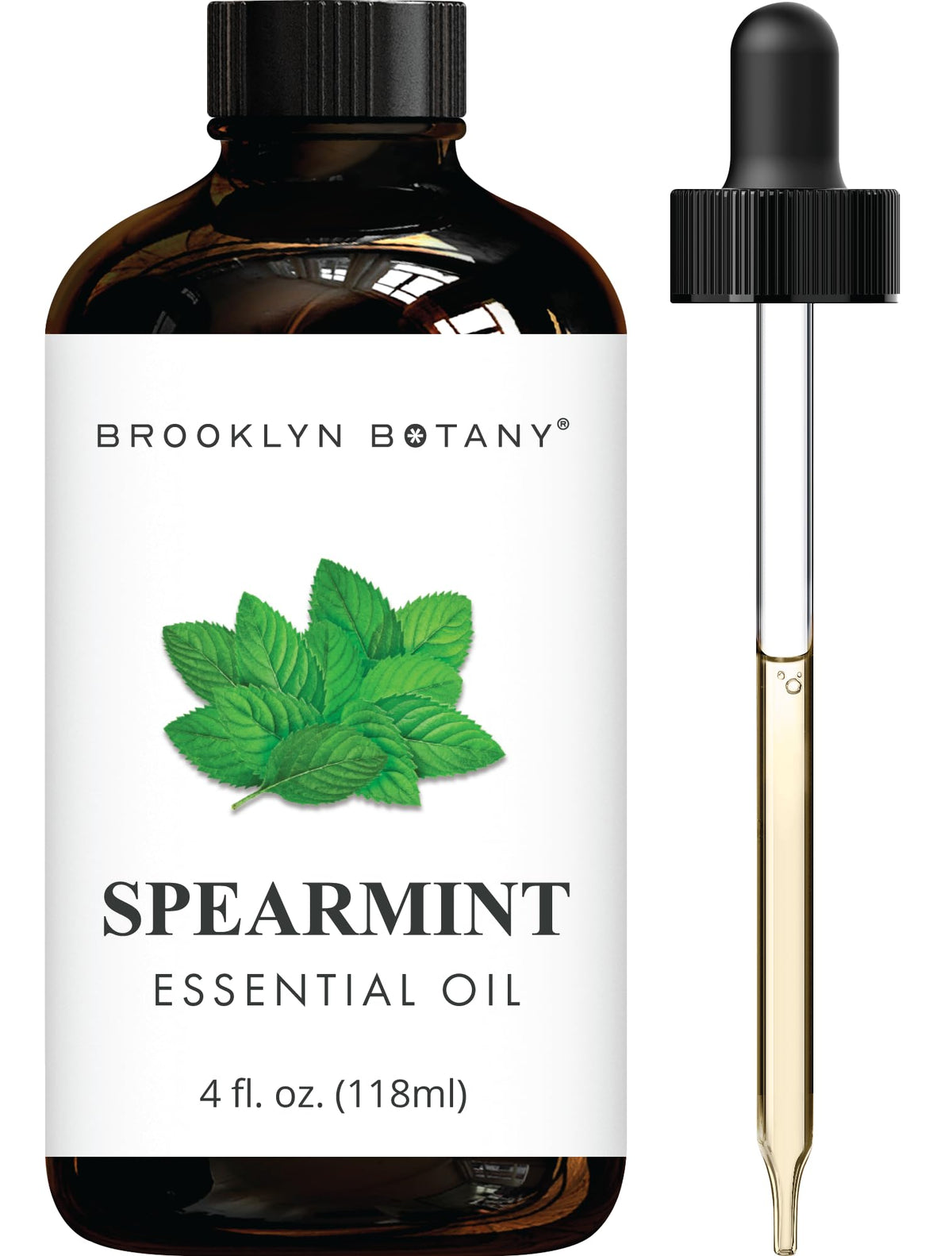 Brooklyn Botany Spearmint Oil four-ounce bottle pour for diffusers and room aroma