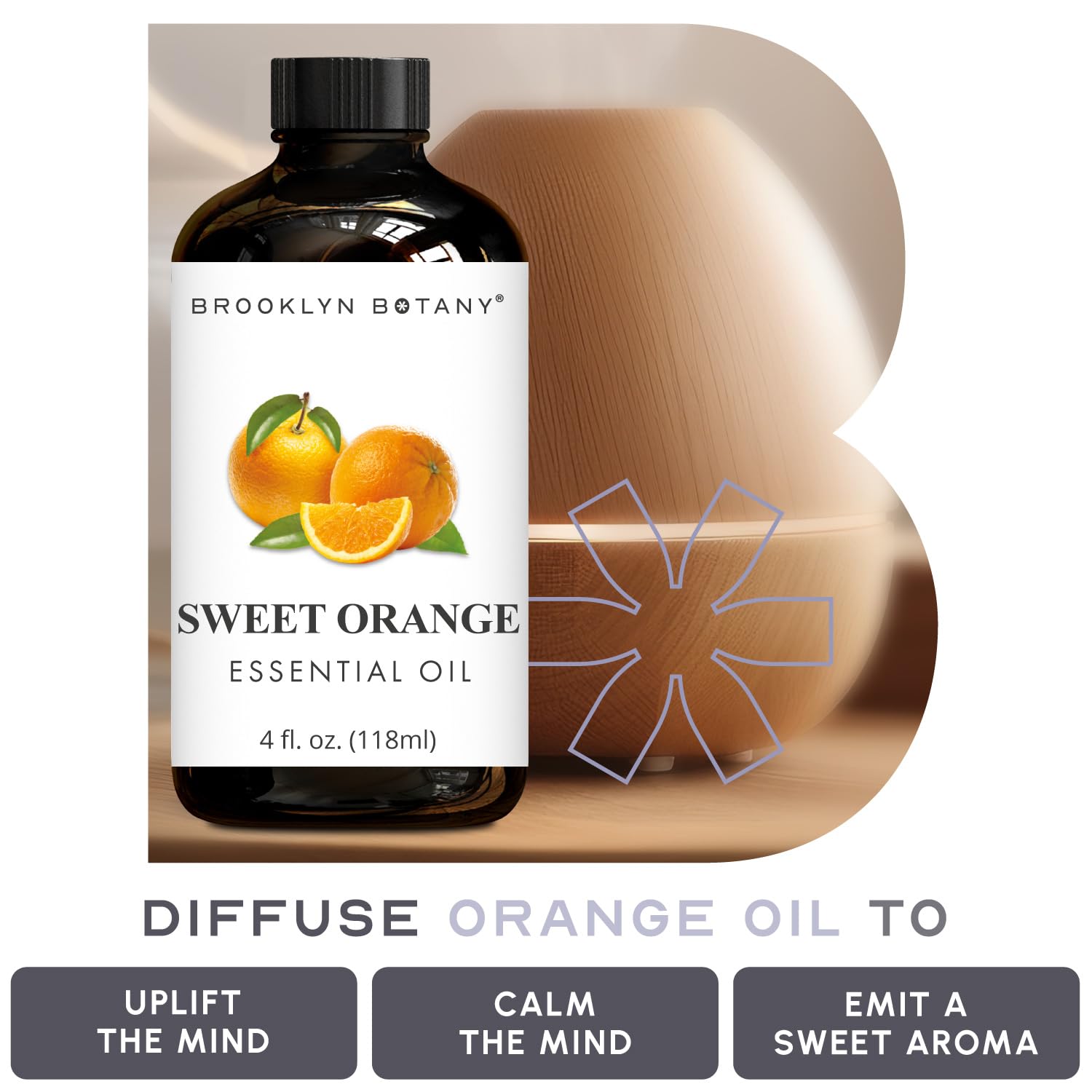 Brooklyn Botany Sweet Orange Oil droplet bottle; tested potency from premium regions.