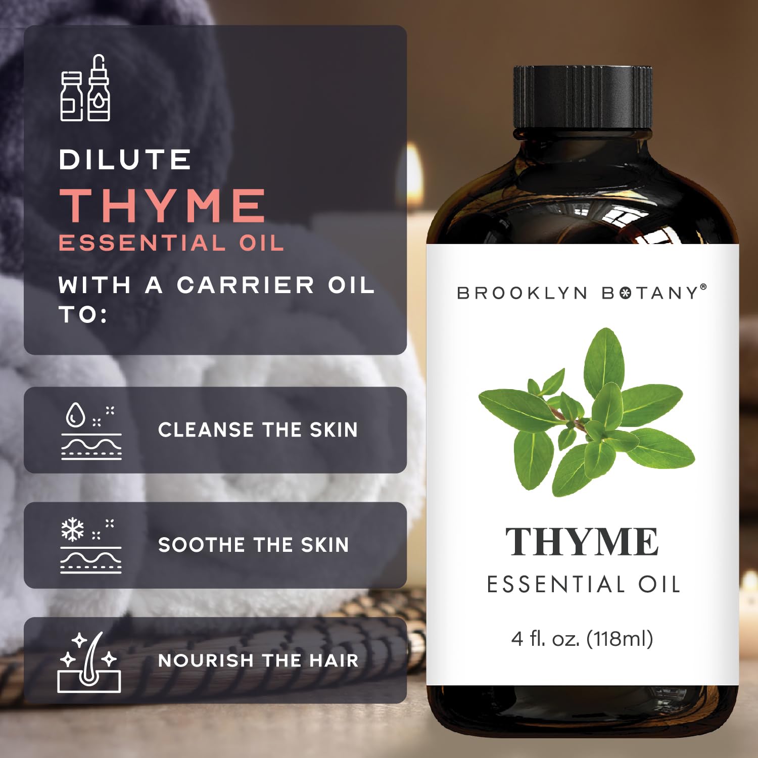 Brooklyn Botany Thyme oil packaging box for premium presentation.