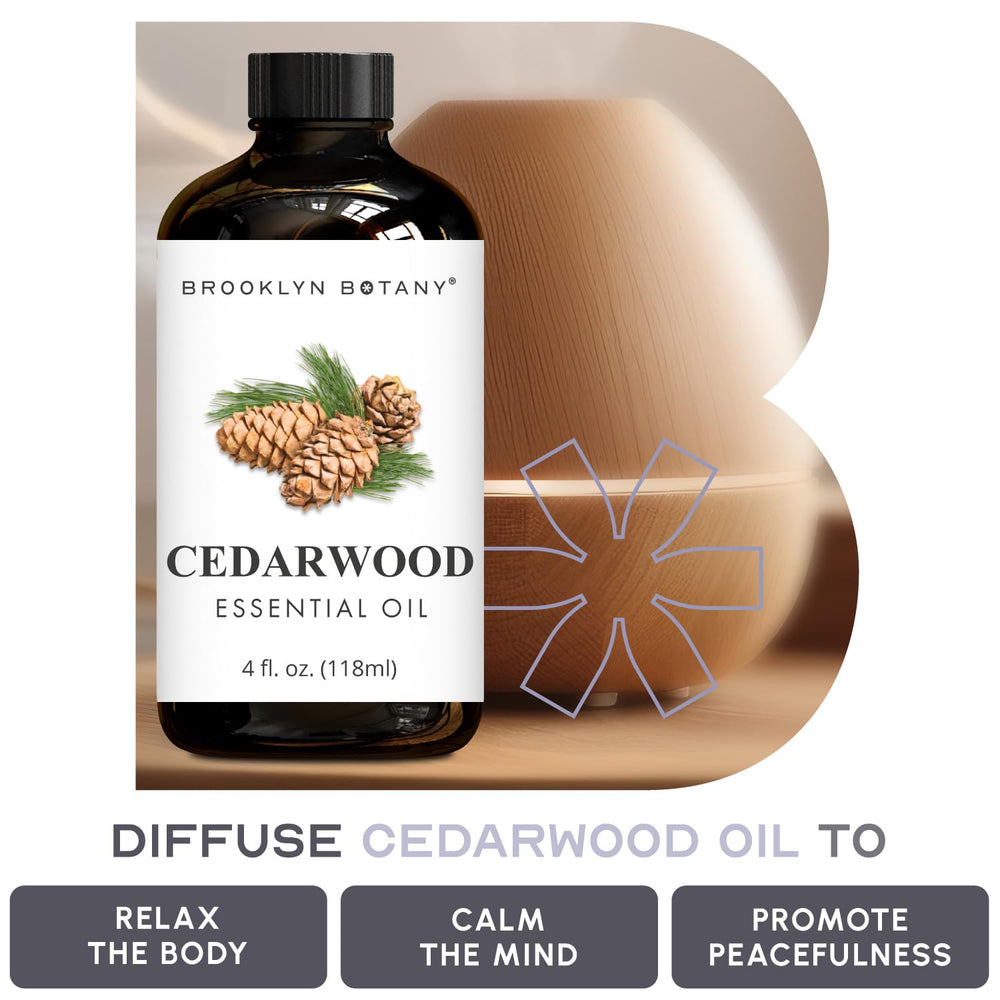 Brooklyn Botany USA bottled cedarwood oil with trusted sourcing origins.