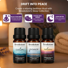 Brookstone Sleep Peace bottle featuring lavender and orange for a gentle aroma