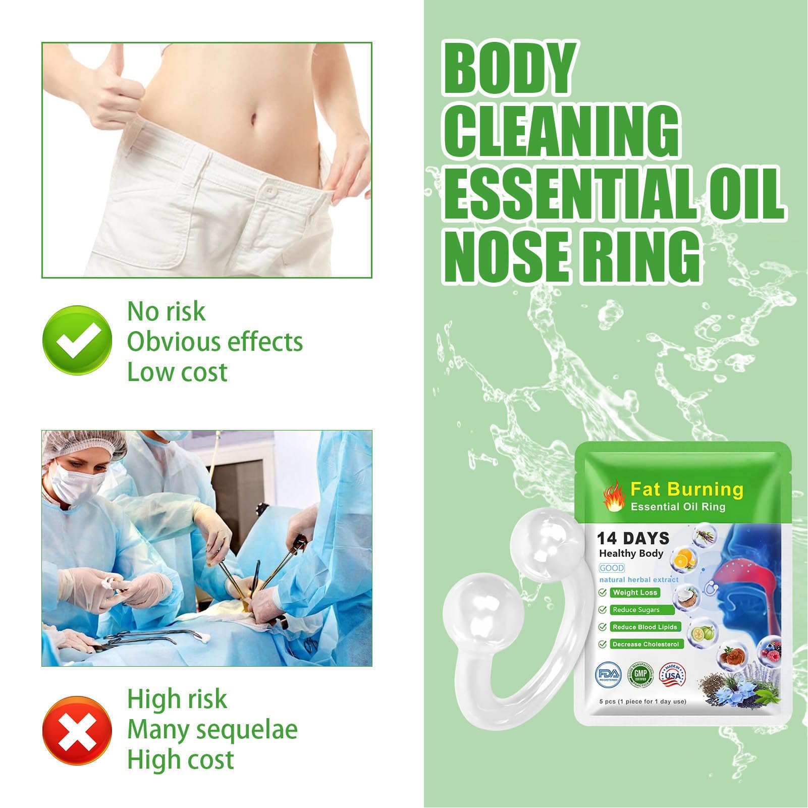 Nostril-worn ring with light weight provides all-day comfort