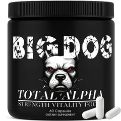 Bruiseweed Big Dog 3-in-1 Total Alpha bottle for steady daily energy.