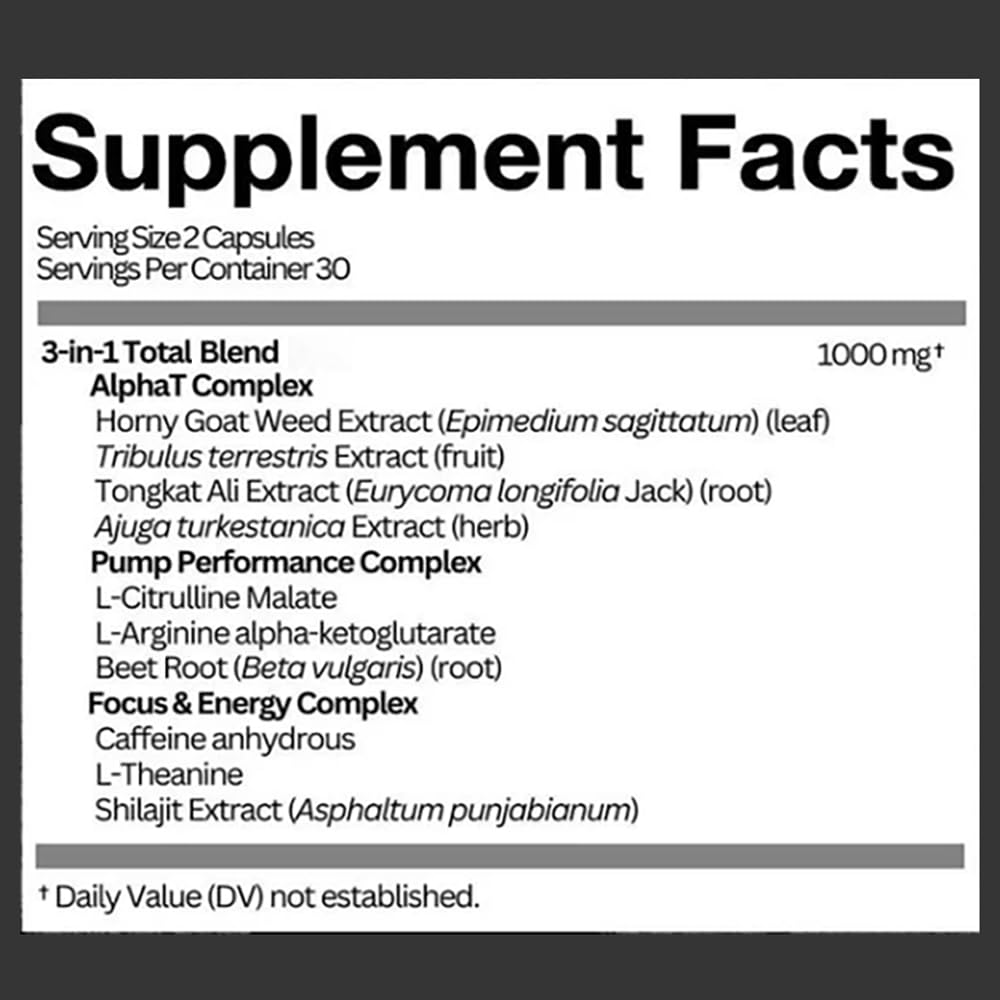 Bruiseweed Big Dog 3-in-1 Total Alpha capsules, easy daily intake.