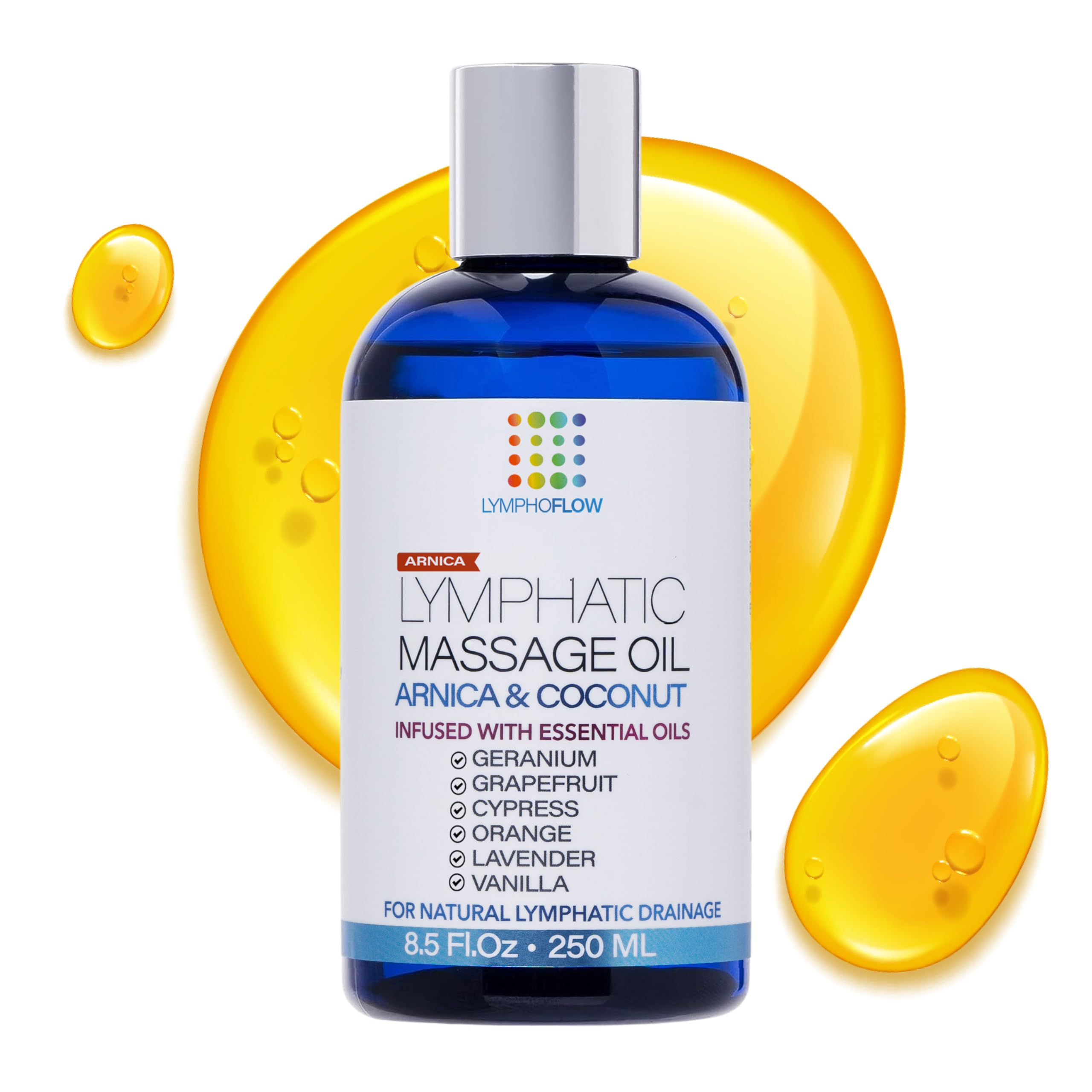Bruizex Lymphatic Drainage Oil bottle with Arnica and coconut for post-surgery recovery support