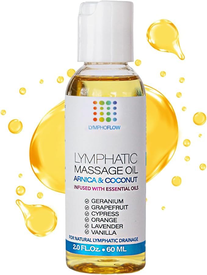 Bruizex Lymphatic Drainage Oil bottle with Arnica and Coconut for post-surgery support.