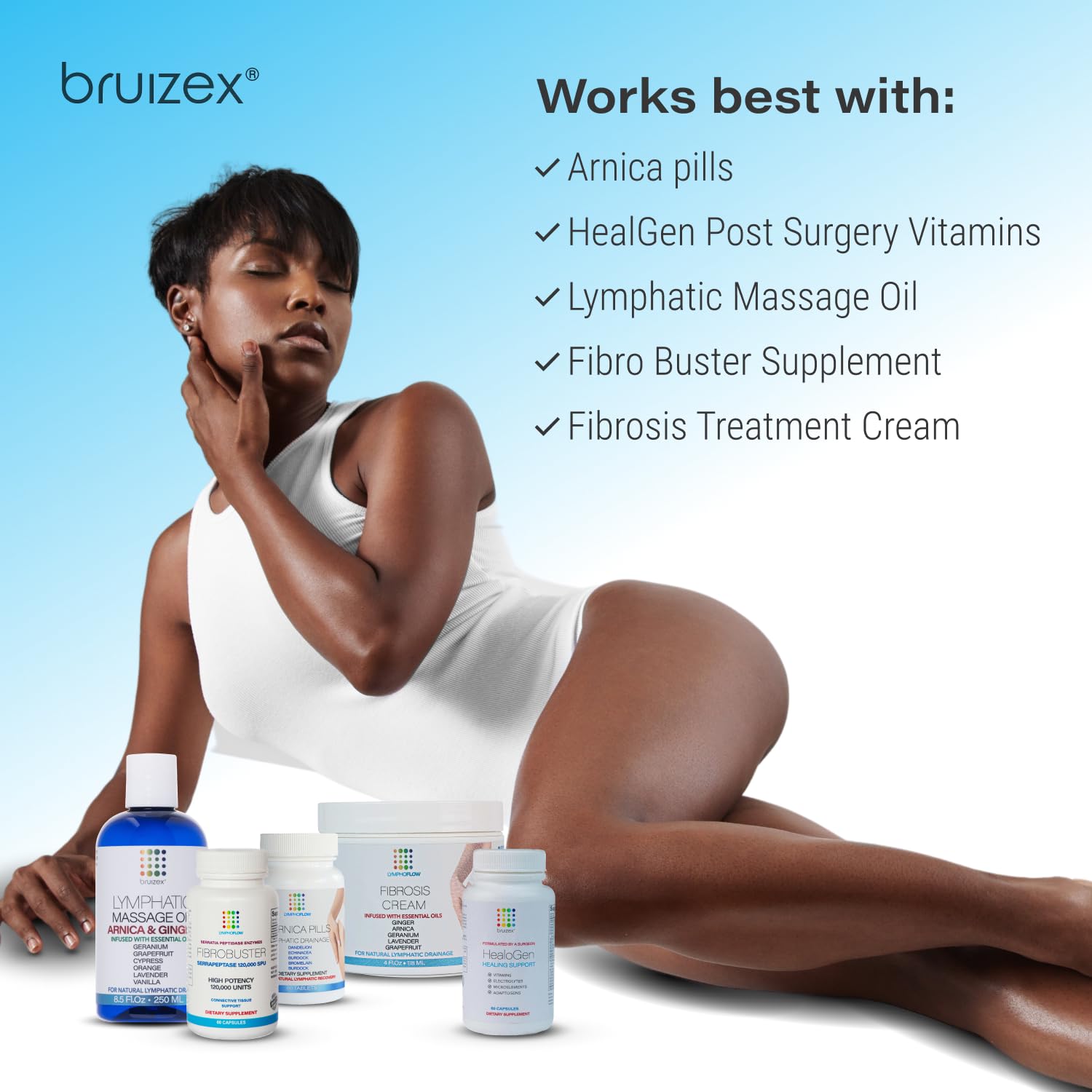 Close-up of Bruizex ingredients turmeric and boswellia on the label.