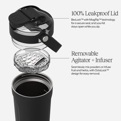 BrüMate MultiShaker BevLock sliding lock prevents spills in gym bags