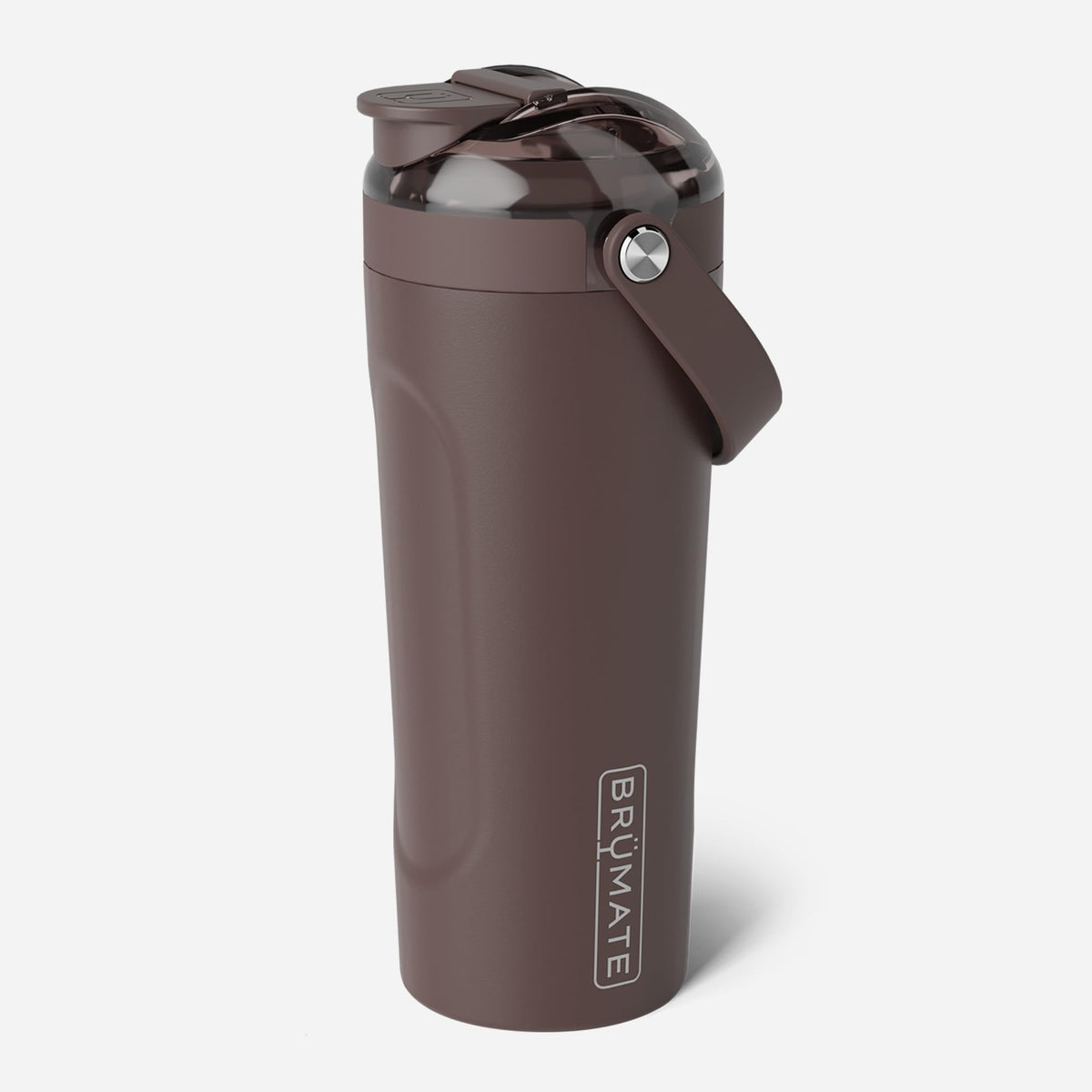 BrüMate MultiShaker Blender Bottle front view in Java finish, insulated stainless steel