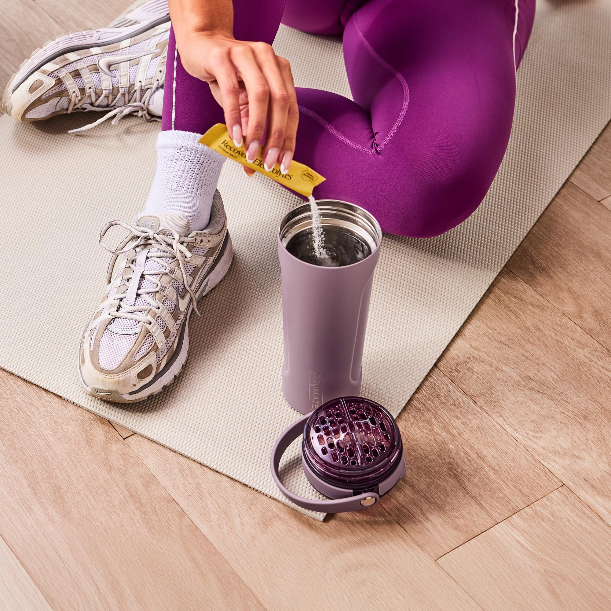 Soft-grip sides and carry handle on BrüMate MultiShaker for easy transport